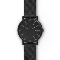 Skagen Men's Signatur Black Round Stainless Steel Watch